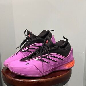 Adidas Dame 9 Men's Athletic Shoes in Purple with Black & Orange Accents